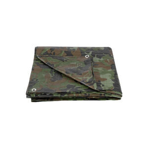 Ponyva terepmint&aacute;s PE 4 x 5m lefűzőlyukkal 80g/m2 v&iacute;z &eacute;s UV &aacute;ll&oacute; ST