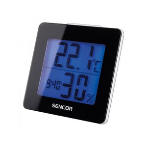 Hőm&eacute;rő p&aacute;ratartalom-m&eacute;rő, &oacute;r&aacute;val SWS-1500B fekete Sencor