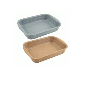 Tepsi tpm. bevonattal 36x25x6,5  cm 1,8mm Granite
