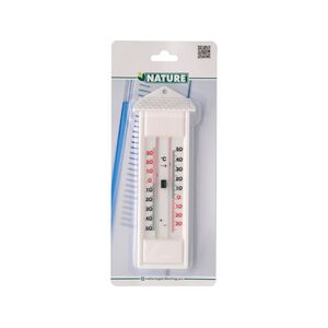 Hőm&eacute;rő Mini-Max 23*8*3 cm  feh&eacute;r,  hagyom&aacute;nyos