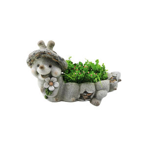 Kerti dekor&aacute;ci&oacute; MagicHome, Gecco, Csiga vir&aacute;gcser&eacute;ppel, magn&eacute;zia, 46x22x28 cm