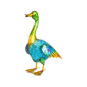 Kerti dekor&aacute;ci&oacute;  Kacsa, pl&eacute;h, sz&iacute;nezett  27,5x15x47,5 cm