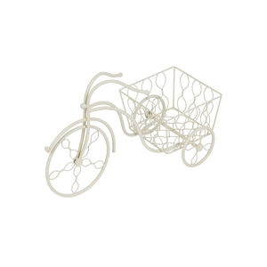 Kerti dekor&aacute;ci&oacute; Mecco, Ker&eacute;kp&aacute;r cser&eacute;ptart&oacute; sz&ouml;gletes, 1 csr&eacute;phez feh&eacute;r/patina 52x22x32 cm