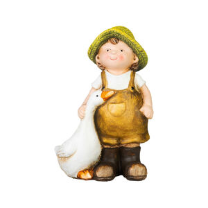 Ez az aranyos MagicHome ker&aacute;mia dekor&aacute;ci&oacute; egy kisfi&uacute;t &eacute;s huskyj&aacute;t &aacute;br&aacute;zolja barn&aacute;s &ouml;lt&ouml;z&eacute;kben, hangulatos &eacute;s vid&eacute;ki hangulatot var&aacute;zsolva a belső t&eacute;rbe. M&eacute;retei 6,5 &times; 12,5 &times; 19 cm, &iacute;gy ide&aacute;lis polcra, kom&oacute;dra vagy ablakp&aacute;rk&aacute;nyra helyezhető. A prec&iacute;z kivitelez&eacute;s &eacute;s a finom r&eacute;szletek val&oacute;s&aacute;ghű megjelen&eacute;st &eacute;s &eacute;rzetet k&ouml;lcs&ouml;n&ouml;znek a figur&aacute;nak. T&ouml;k&eacute;letes kieg&eacute;sz&iacute;tője egy rusztikus vagy klasszikus enteriőrnek, vagy aj&aacute;nd&eacute;k az eredeti dekor&aacute;ci&oacute;k kedvelőinek.