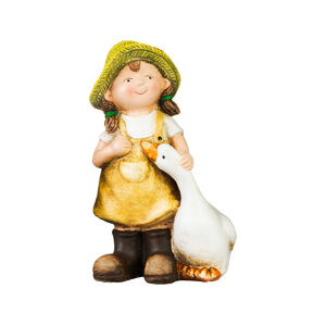 Ez az aranyos MagicHome ker&aacute;mia dekor&aacute;ci&oacute; egy kisl&aacute;nyt &aacute;br&aacute;zol egy barn&aacute;s ruh&aacute;s huskyval, amely hangulatos &eacute;s vid&eacute;ki hangulatot var&aacute;zsol a belső t&eacute;rbe. M&eacute;retei 6,5 &times; 12,5 &times; 19 cm, &iacute;gy ide&aacute;lis polcra, kom&oacute;dra vagy ablakp&aacute;rk&aacute;nyra helyezhető. A prec&iacute;z kivitelez&eacute;s &eacute;s a finom r&eacute;szletek val&oacute;s&aacute;ghű megjelen&eacute;st &eacute;s &eacute;rzetet k&ouml;lcs&ouml;n&ouml;znek a figur&aacute;nak. T&ouml;k&eacute;letes kieg&eacute;sz&iacute;tője egy rusztikus vagy klasszikus enteriőrnek, vagy aj&aacute;nd&eacute;k az eredeti dekor&aacute;ci&oacute;k kedvelőinek.