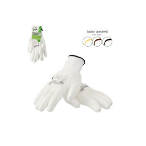 Kerti kesztyű poliuret&aacute;n poli&eacute;szter  8 feh&eacute;r CH