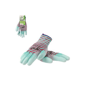 Kerti kesztyű poliuret&aacute;n poli&eacute;szter  7 zebra cs&iacute;kos CH