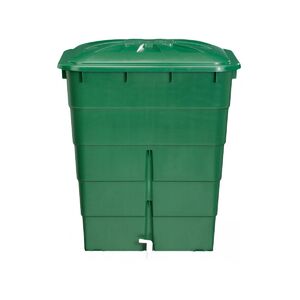 Esőv&iacute;zt&aacute;rol&oacute; tetővel+csappal műanyag 210 literes sz&ouml;gletes z&ouml;ld GP