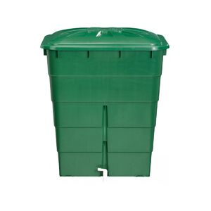 Esőv&iacute;zt&aacute;rol&oacute; tetővel+csappal műanyag 300 literes SZ&Ouml;GLETES z&ouml;ld GP