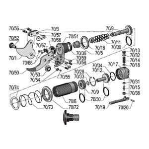 Zs&iacute;rz&oacute;csavar + k&ouml;zponti k&eacute;stengely egyben pneumatic FELCO 70,73,74,79 - FELCO 800,810